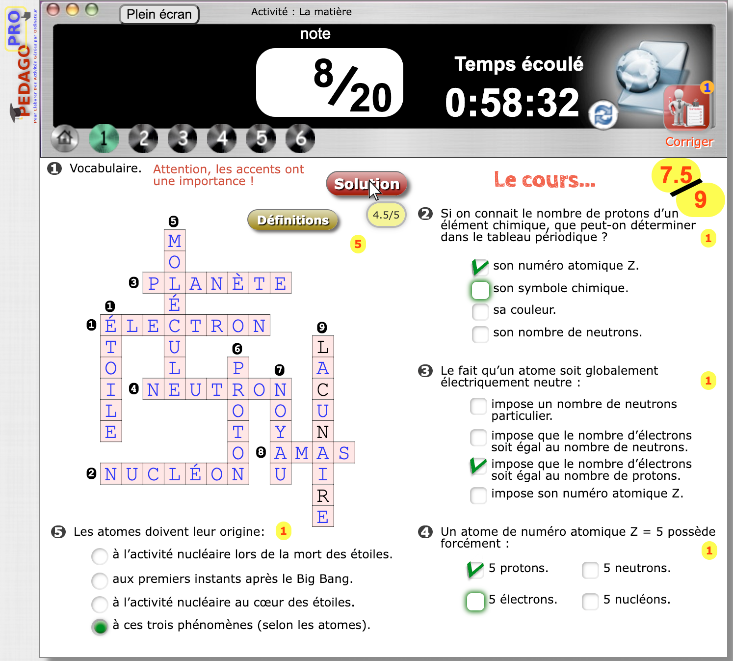 Bouton `Solution` en action