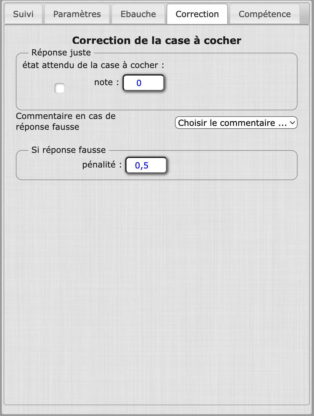 Correction pour un critère qui retire 0,5 point