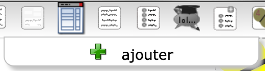 Menu déroulant contenant le bouton plus pour créer une nouvelle fenêtre