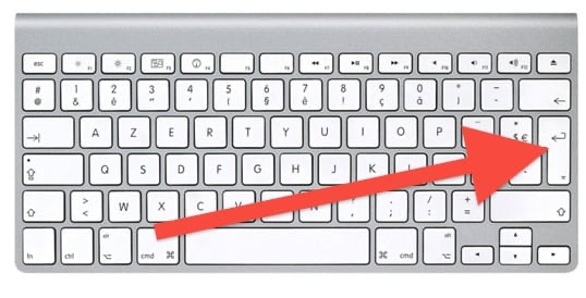 La touche «entrée» du clavier