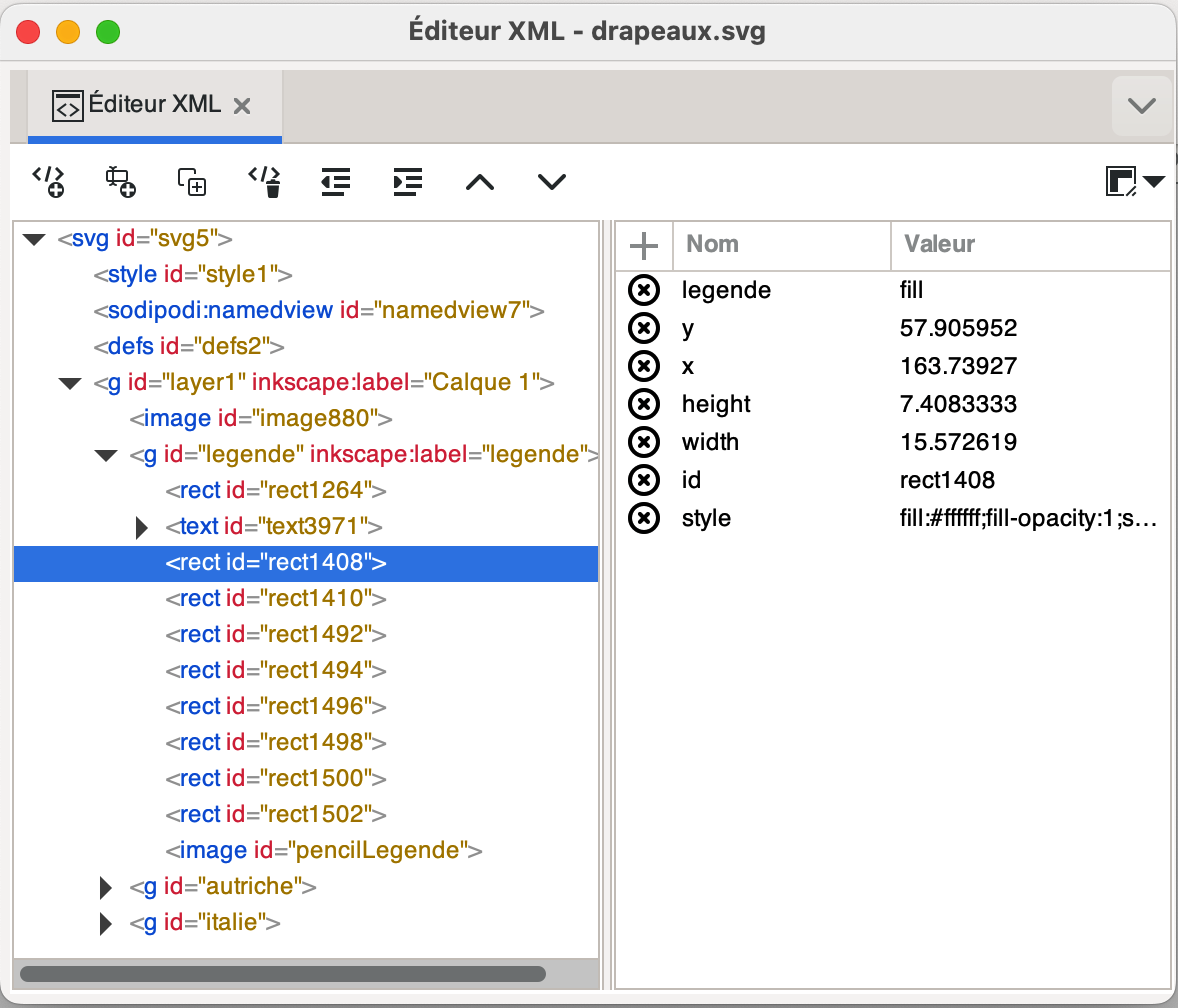 Éditeur XML d'Inkscape