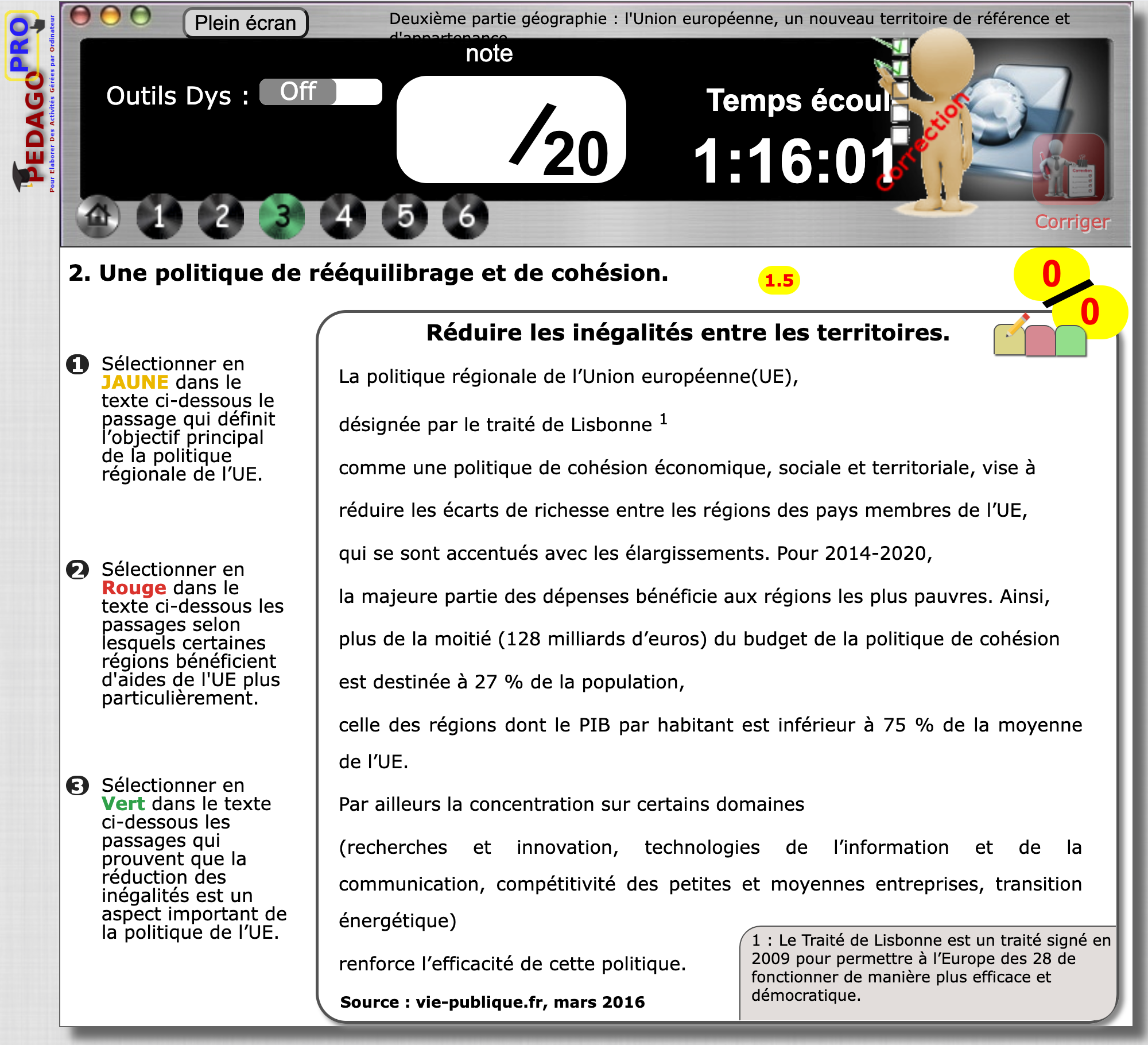 Exemple d'objet `Texte sélectionnable`