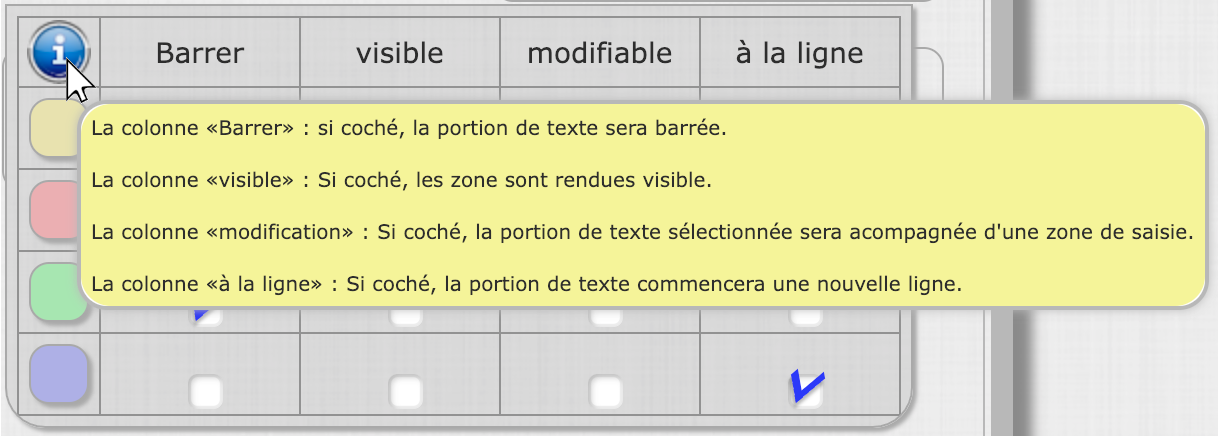 choisir l'option en fonction du type d'interactivité voulu