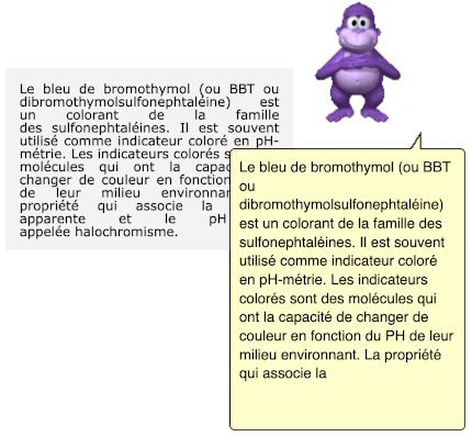 Ce même objet `texte` côté élève lorsqu'il a lancé l'assistant vocal par un click sur le contenu.