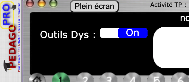 Bouton Dys sur on